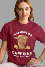 Running Maroon printed T-shirts