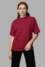 Women's Maroon Oversized T-shirt