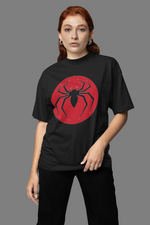 spider Black oversized T-shirts