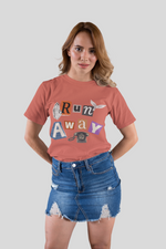 Run pink printed T-shirts