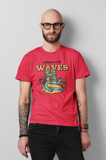 Waves Red printed T-shirts