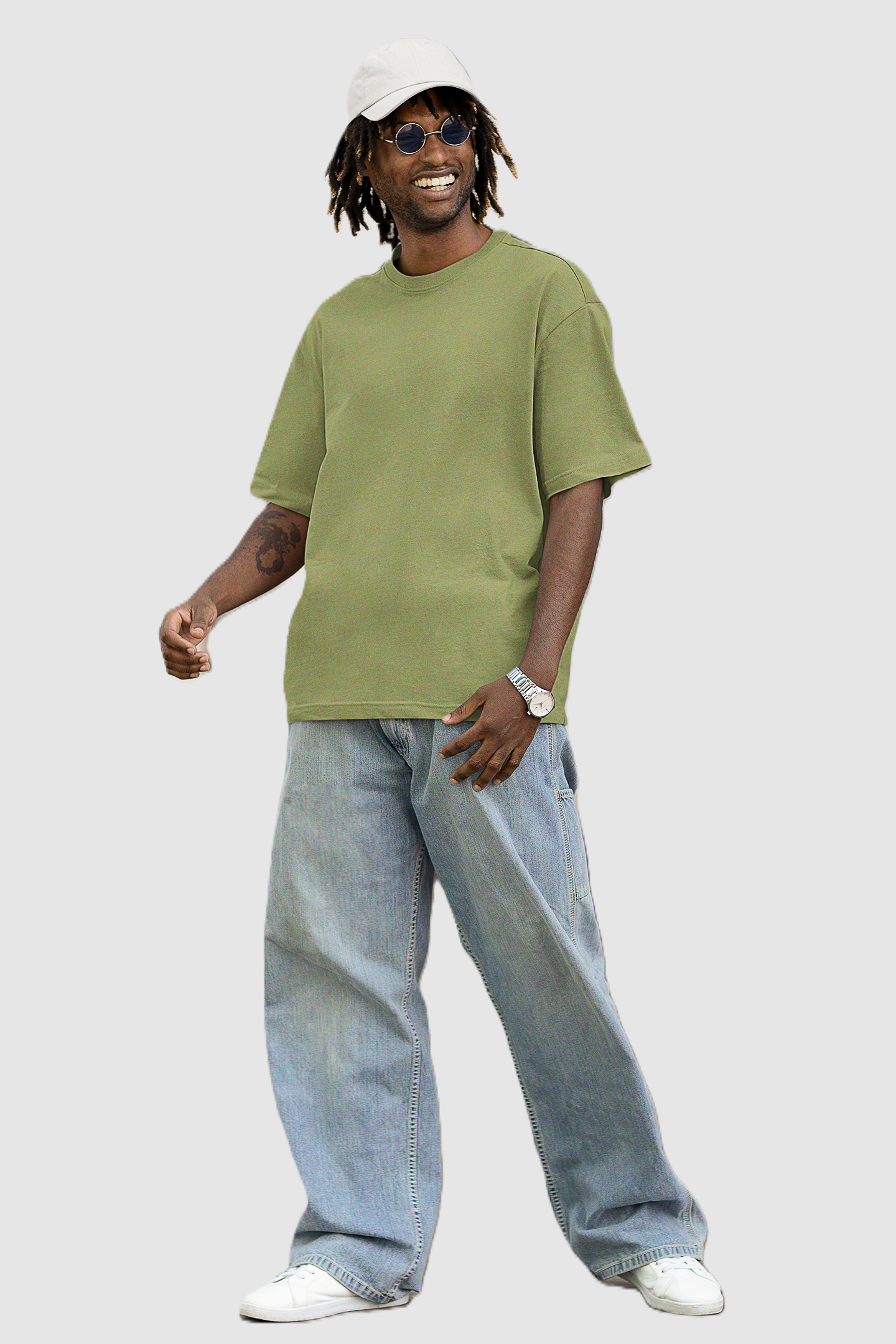 Men's olive green Oversized T-shirt