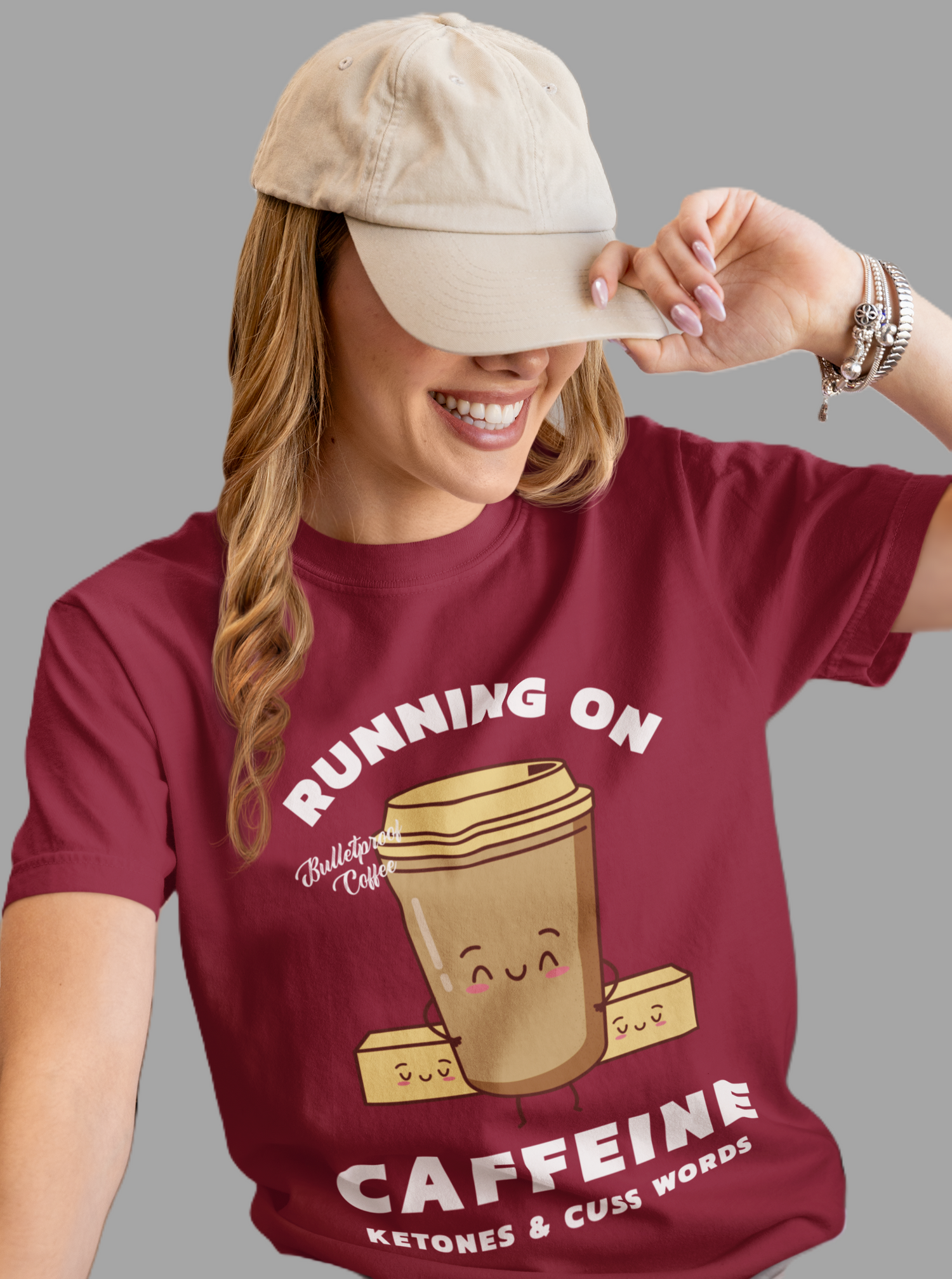 Running Maroon printed T-shirts