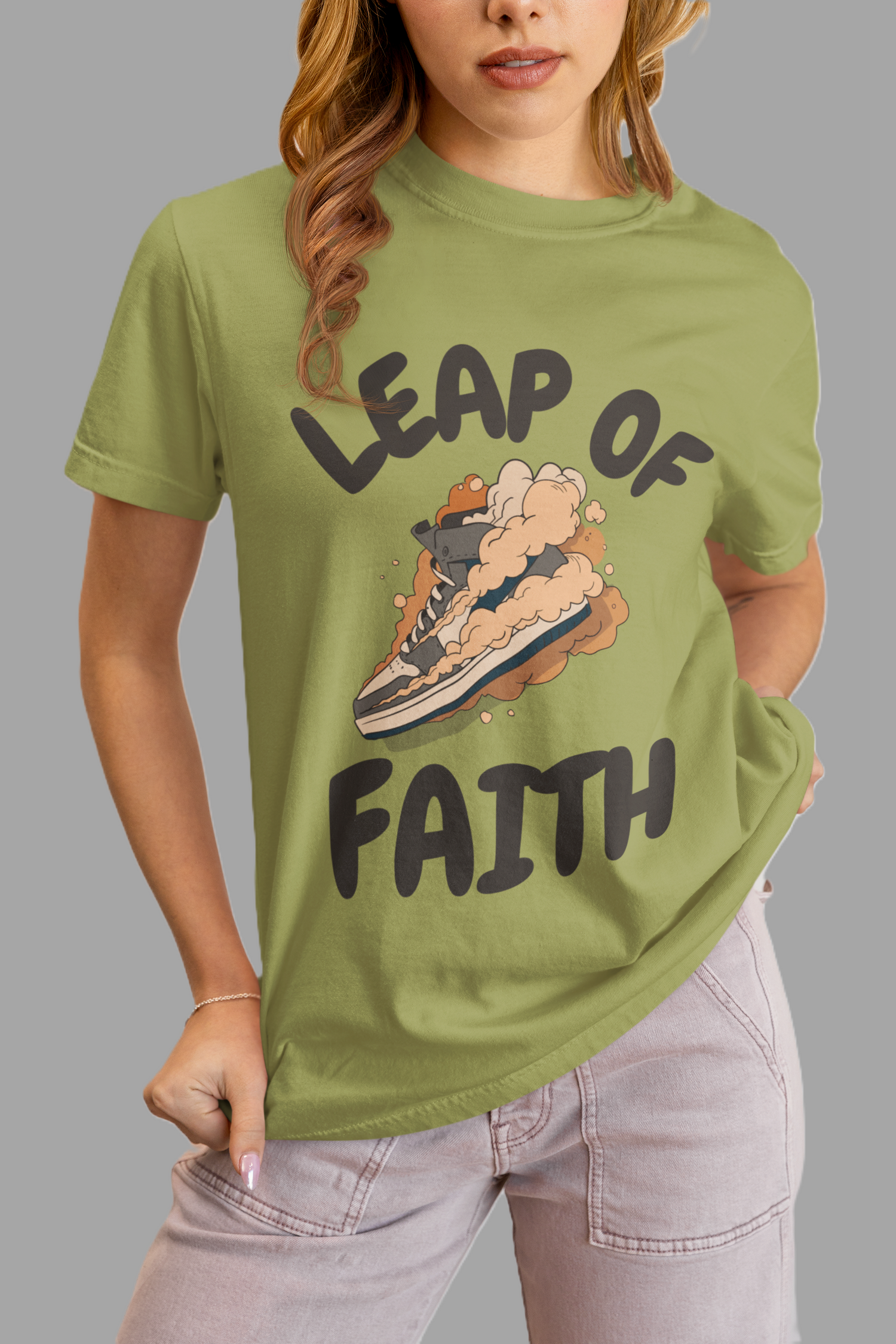 Leap olive-green Regular T-shirts