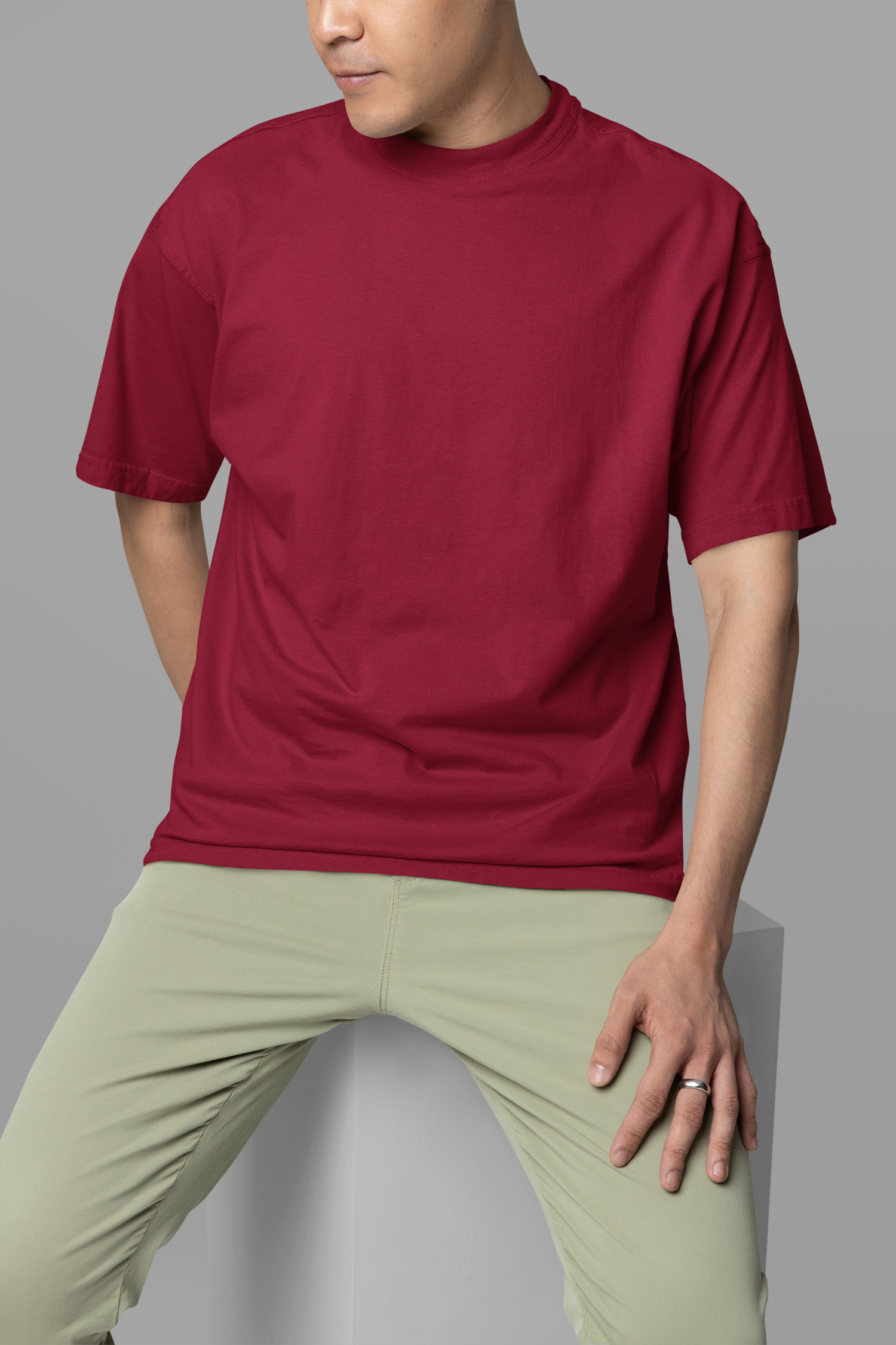 Men's  Maroon oversized T-shirt