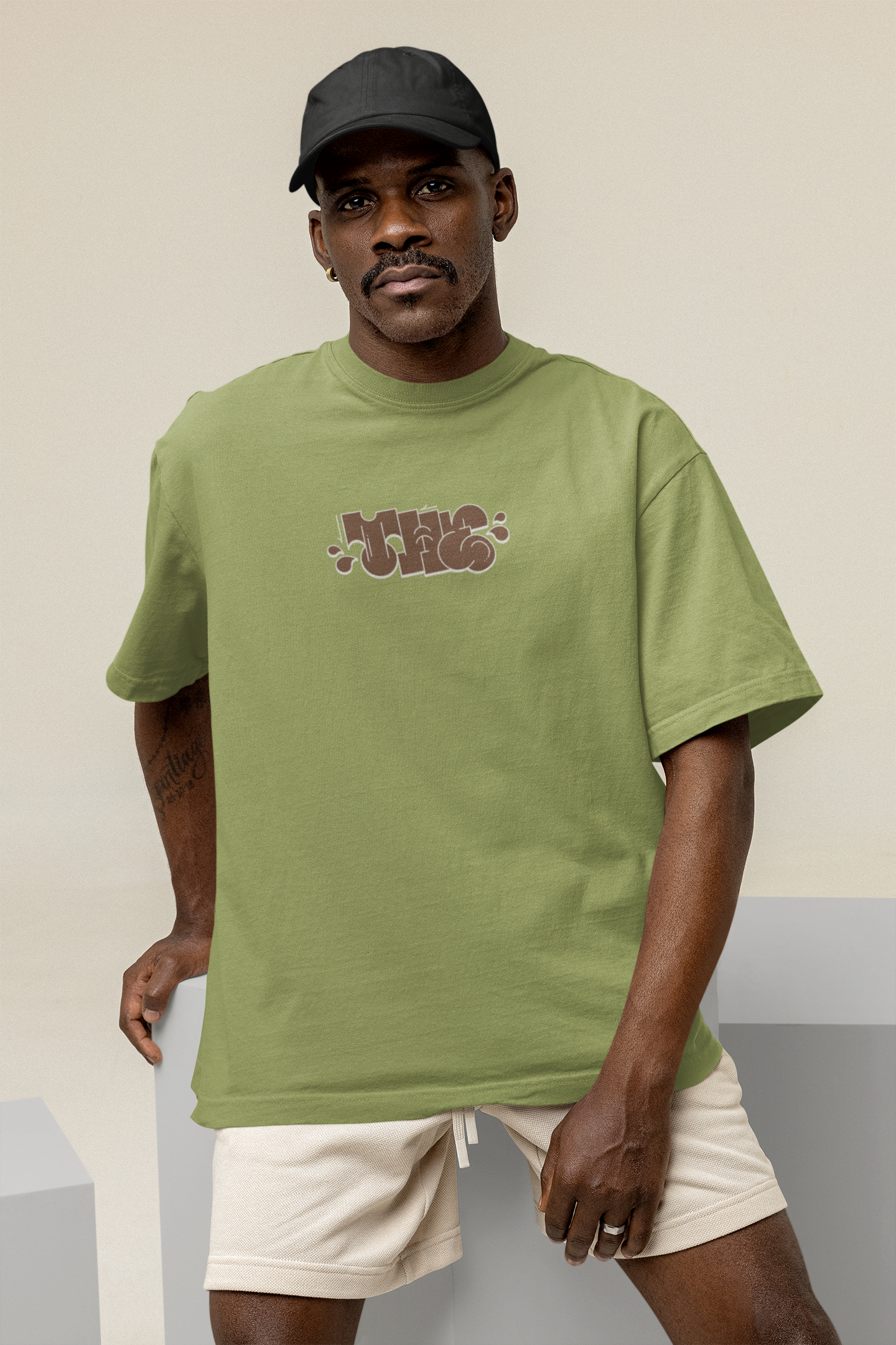 The olive-green oversized T-shirts