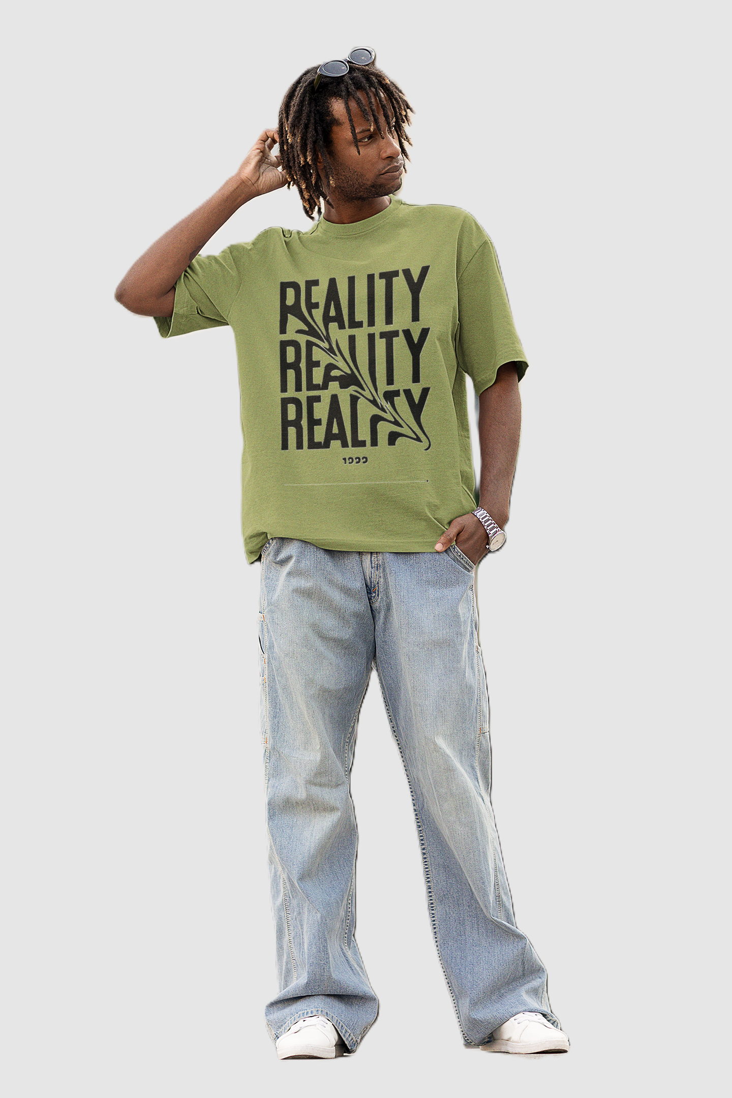 Reality olive green oversized T-shirts