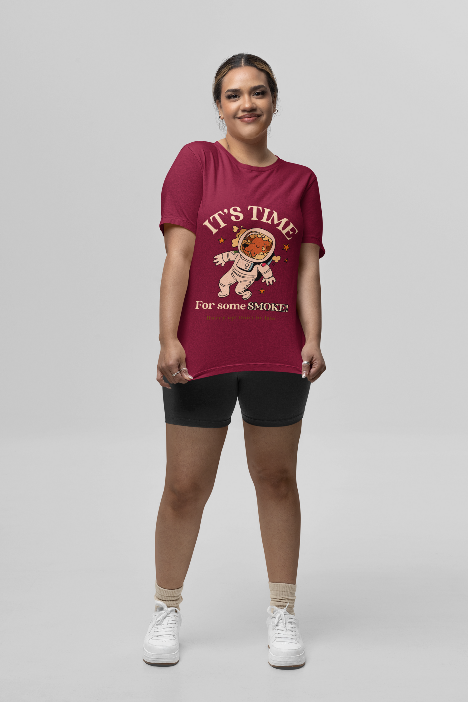 Time Maroon printed T-shirts