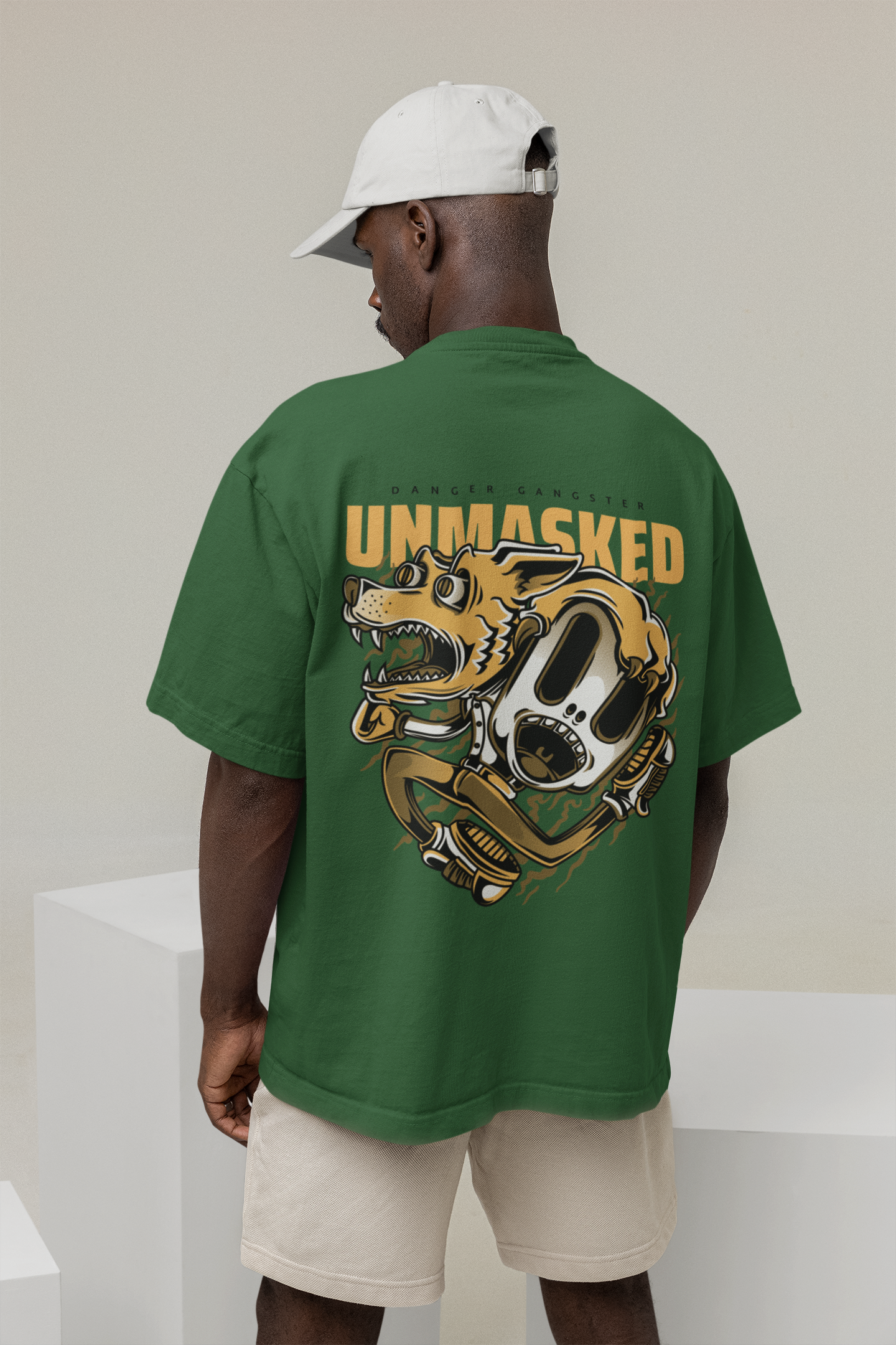 Unmasked Bottle green oversized T-shirts