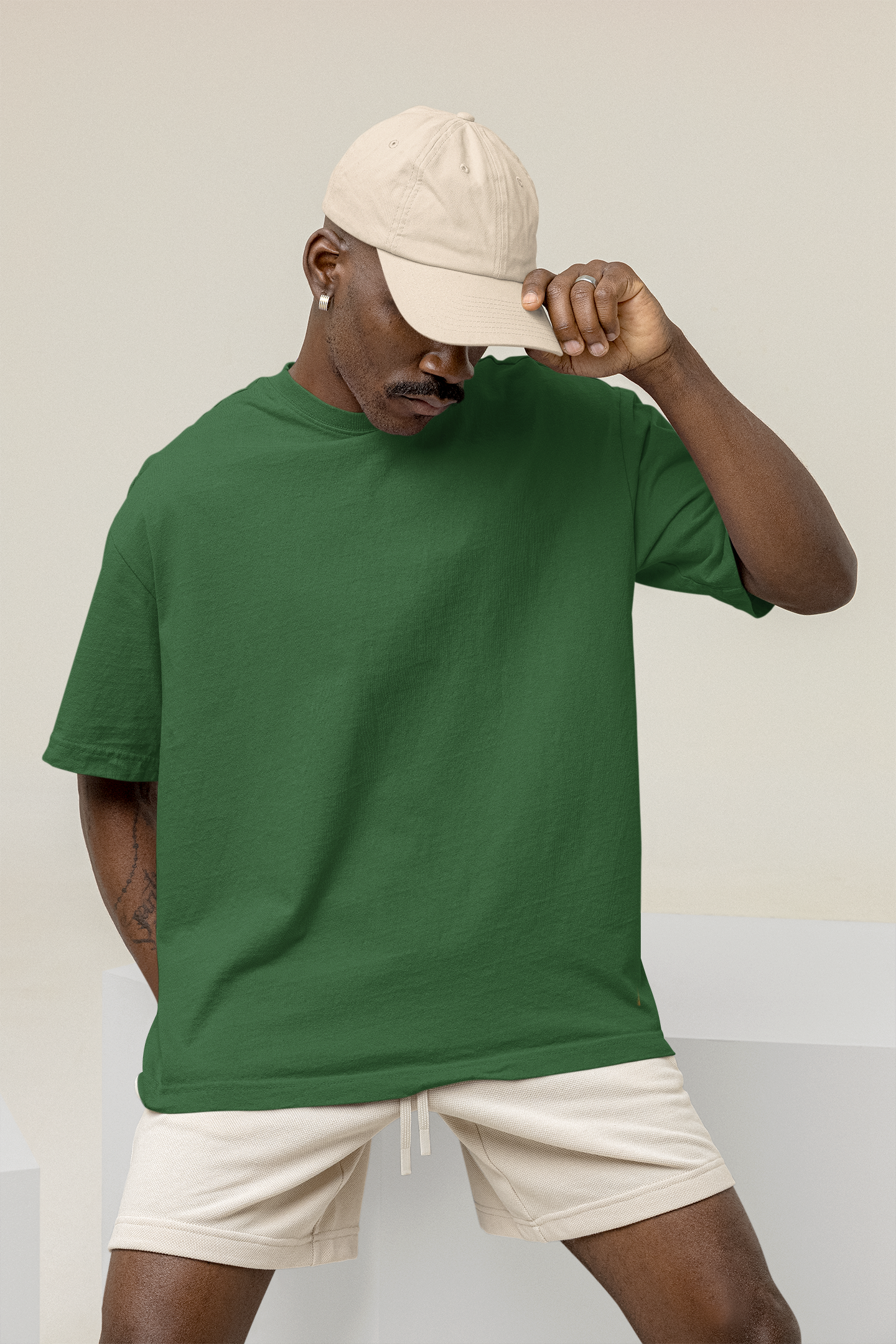 Men's Bottle green oversized T-shirts