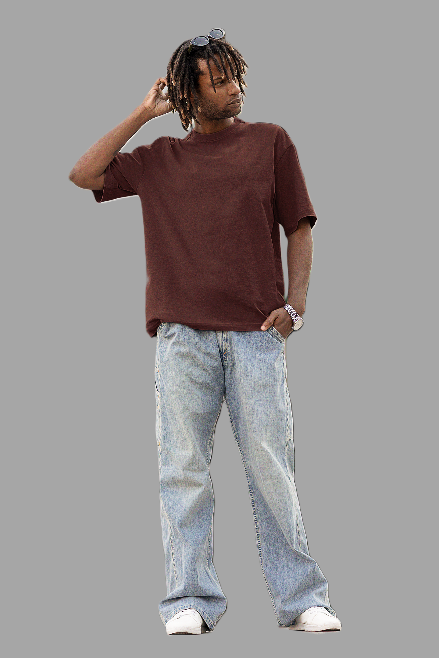 Men's coffee Brown oversized T-shirts