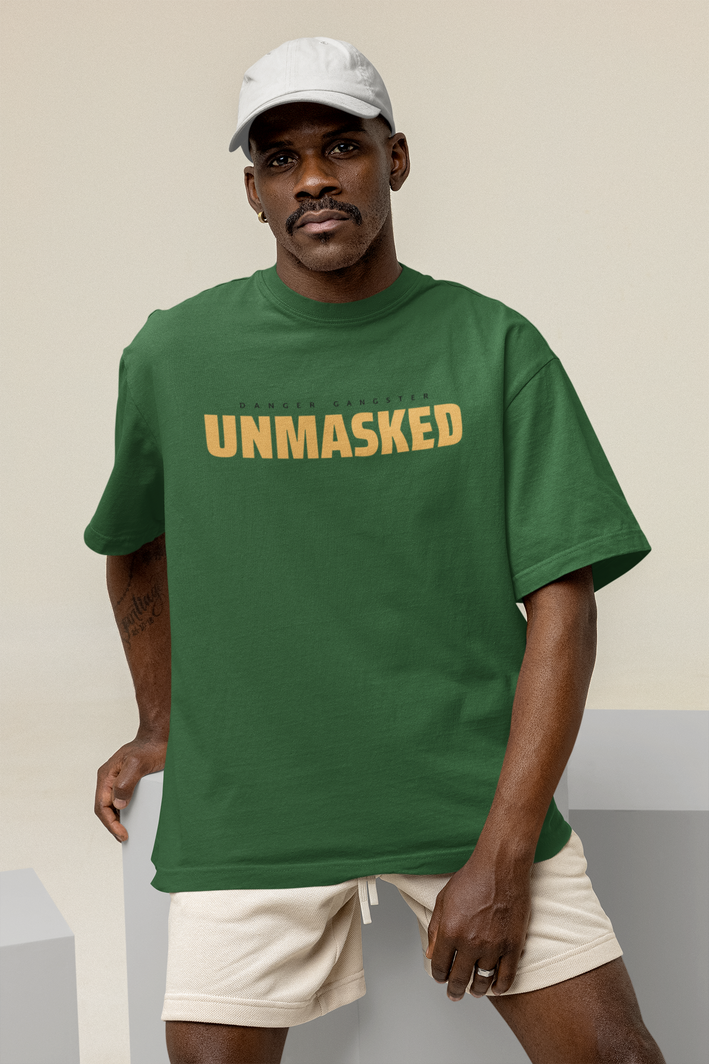 Unmasked Bottle green oversized T-shirts