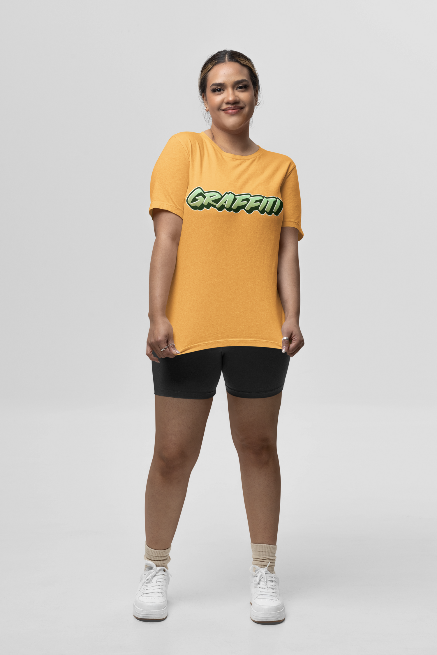Graffiti yellow printed T-shirts