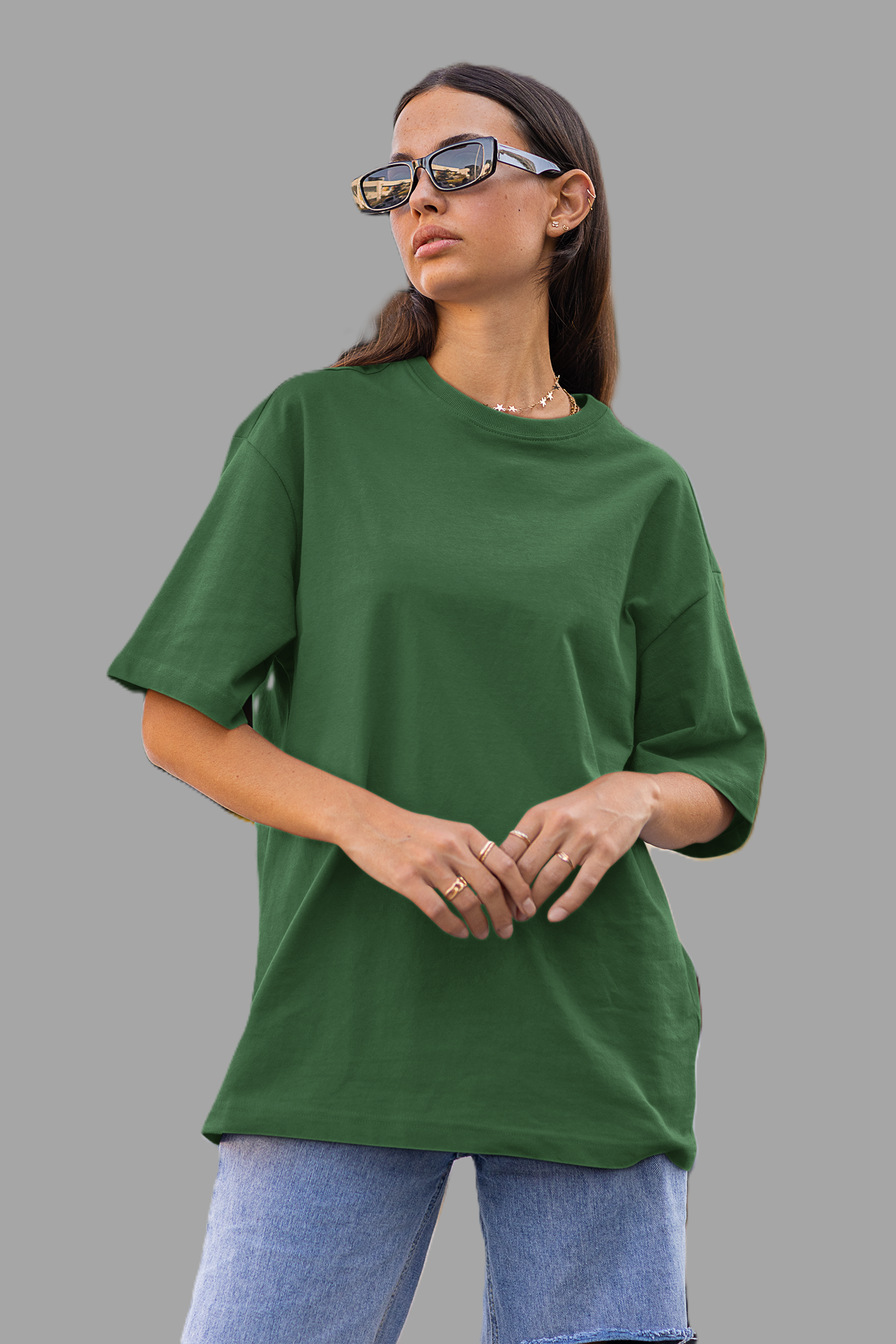 Women's Bottle green Oversized T-shirt