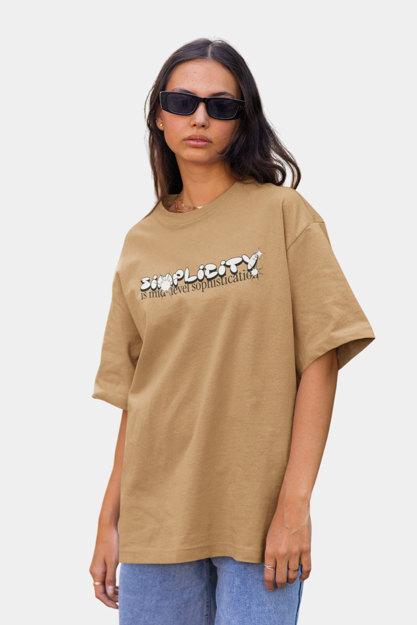 Simplicity Beige oversized T-shirts