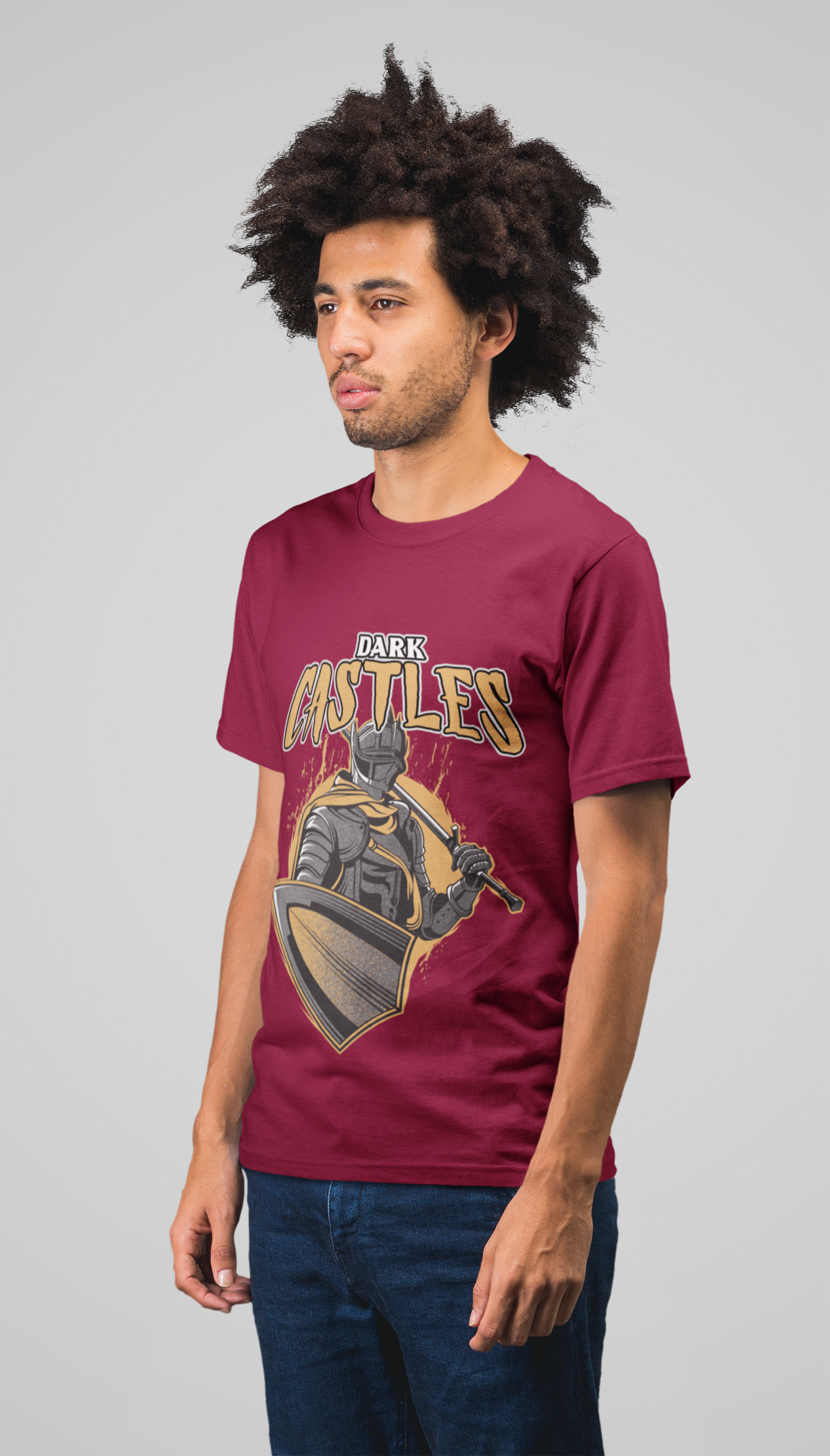 Castels Maroon printed T-shirts