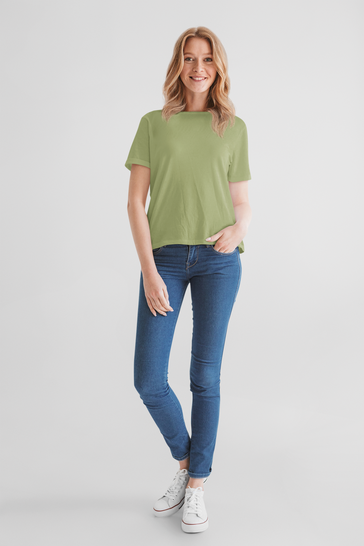 Women's olive green T-shirt