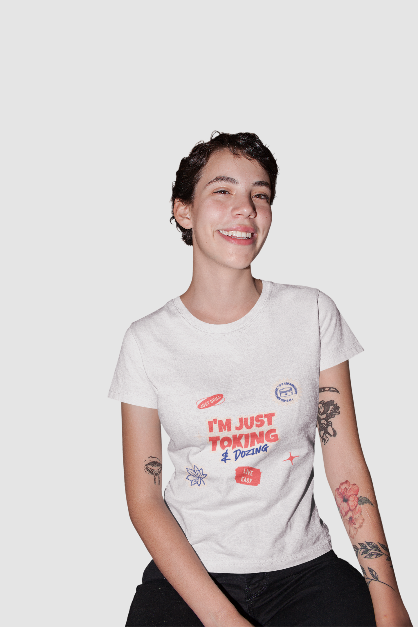 Toking White printed T-shirts