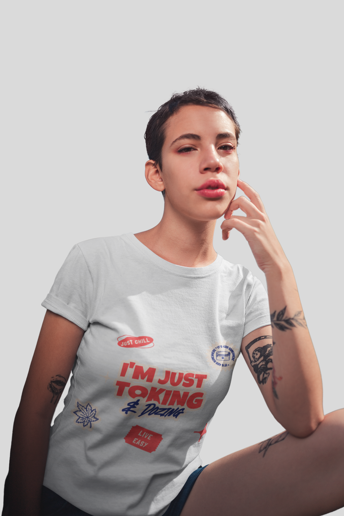 Toking White printed T-shirts